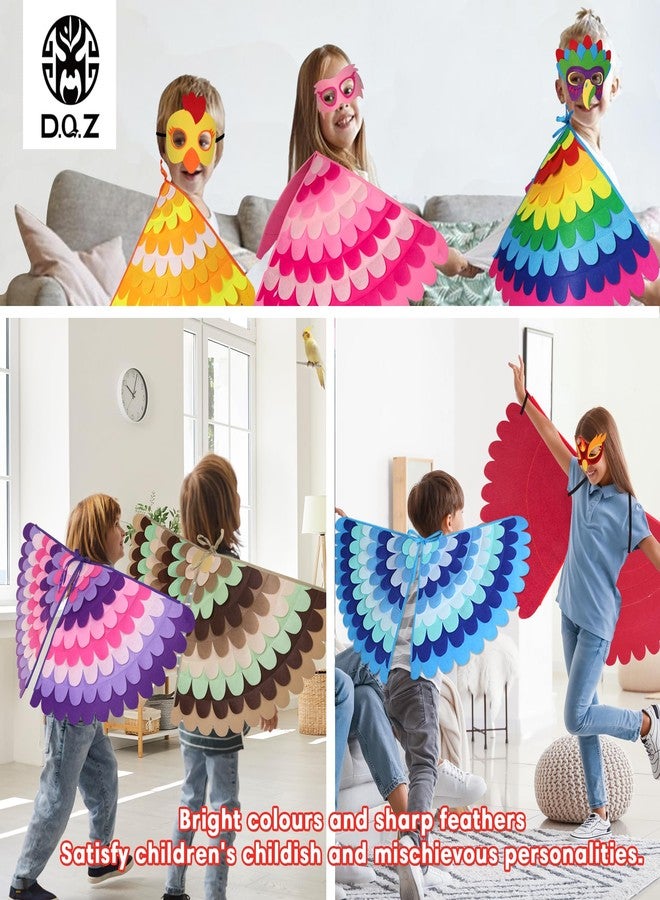 D.Q.Z Bird-Wings-Costume for Kids Dress Up, Felt Feathered Owl Parrot Chicken Animal Role Play Costume, Gift for Girl Boys (Eagle) - Image 3